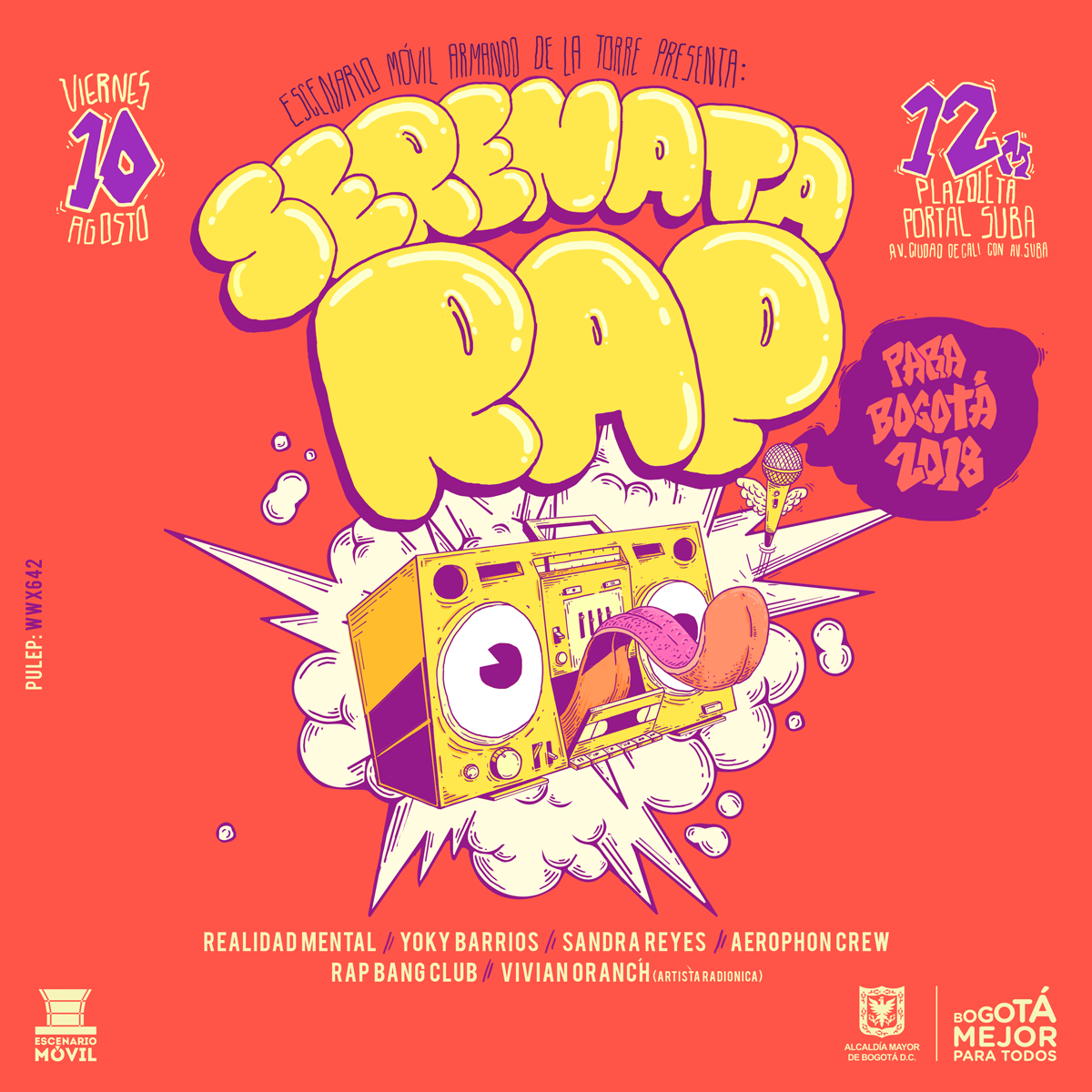 Afiche Serenata Rap Bogotá 2018