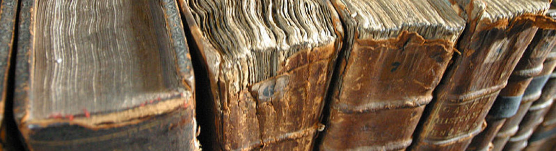 Libros viejos en la librería del Merton College  - Foto Wikimedia Commons