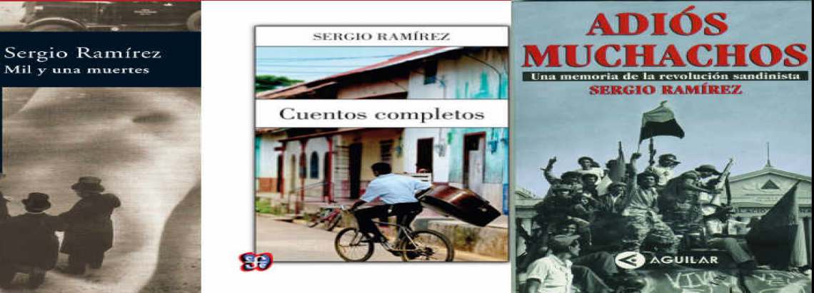 Portadas de algunos libros de Sergio Ramírez. 