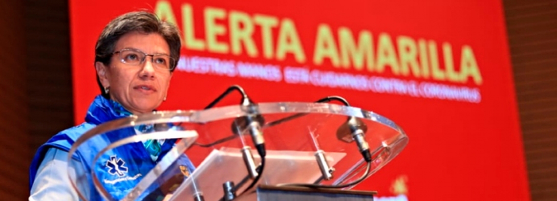 Alcaldesa Claudia López en conferencia de prensa