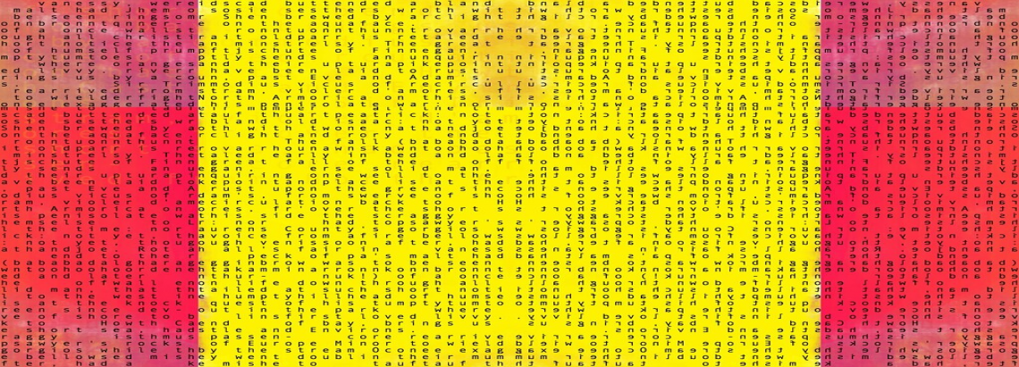 Código de letras con fondo amarillo y rosado