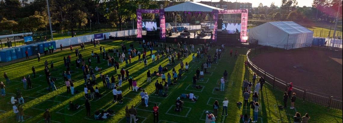 Concierto en el parque Simón Bolívar durante la pandemia 