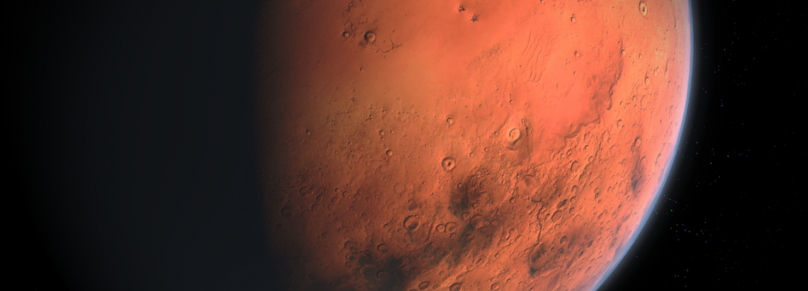 Imagen del planeta rojo Marte. 