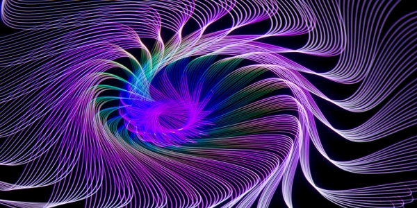 Imagen de colores violeta en círculos y ondas