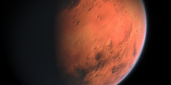 Imagen de un fragmento del planeta rojo Marte. 