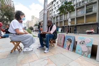 Artistas en el espacio publico.