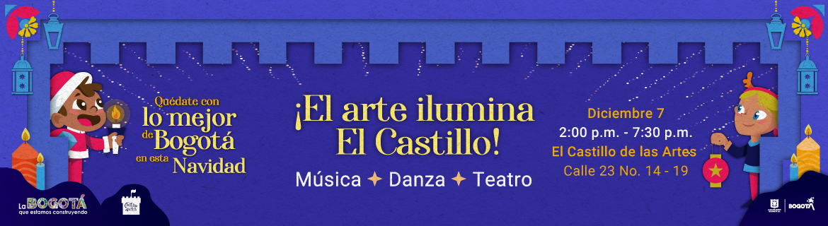 Pieza gráfica invitando a Castillo de las Artes