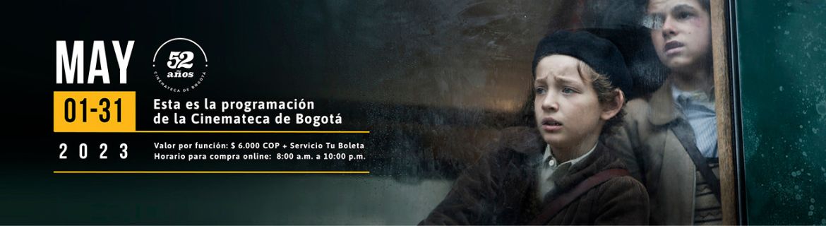 Pieza gráfica invitando a la Programación Cinemateca de Bogotá mayo 2023