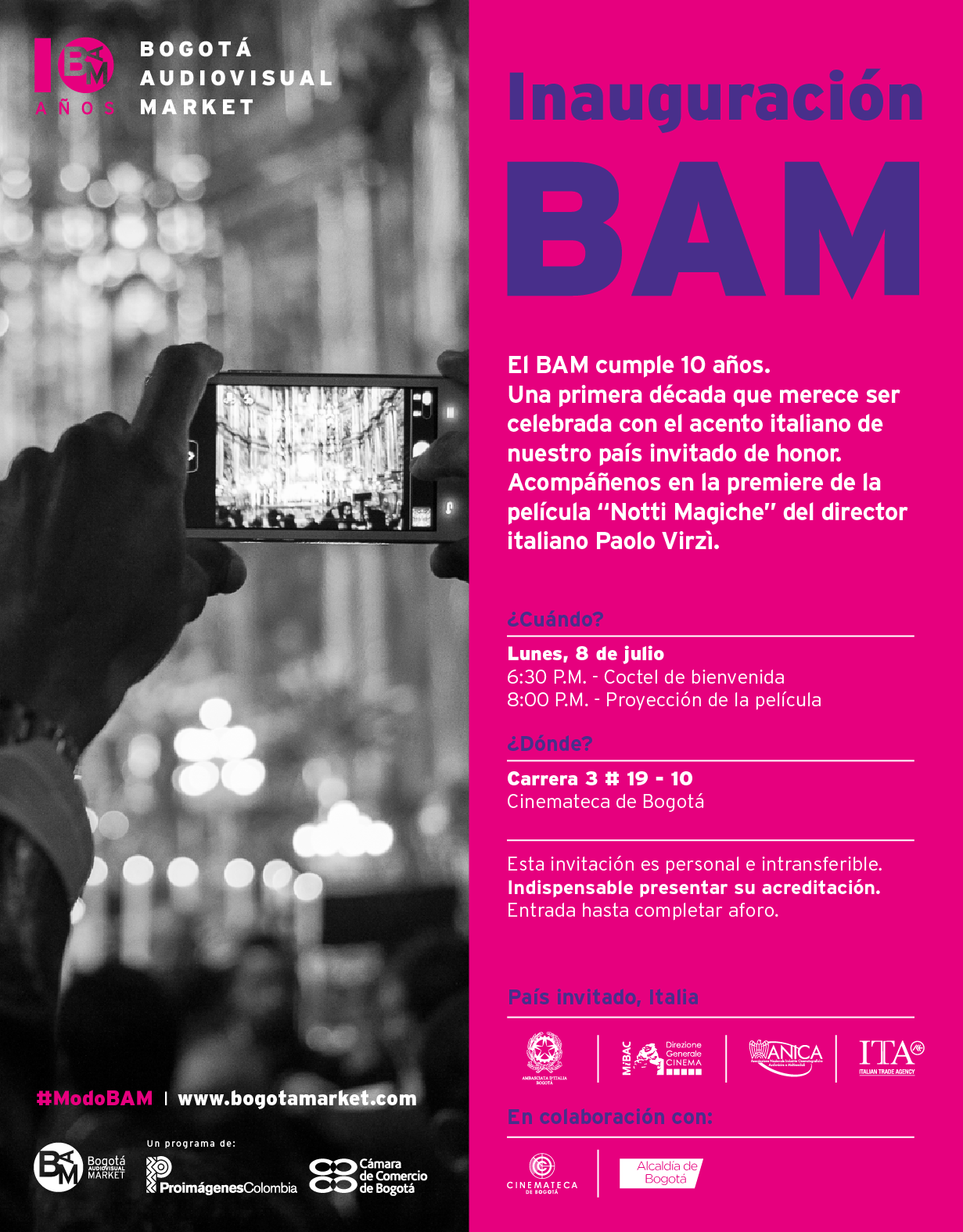 invitación inauguración BAM