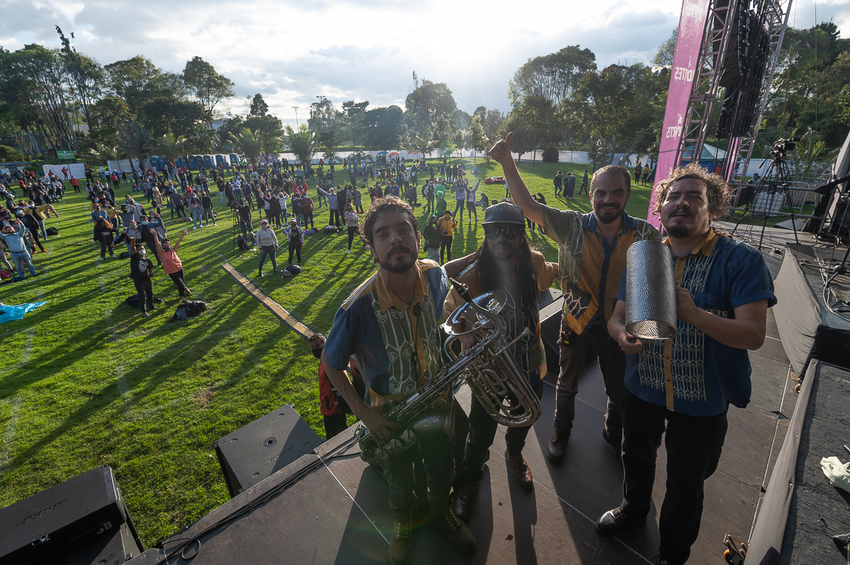 Frente Cumbiero cerró el concierto, el domingo en el Parque de los Novios.