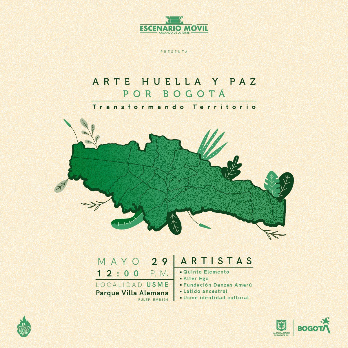 Arte, huella y paz por Bogotá 