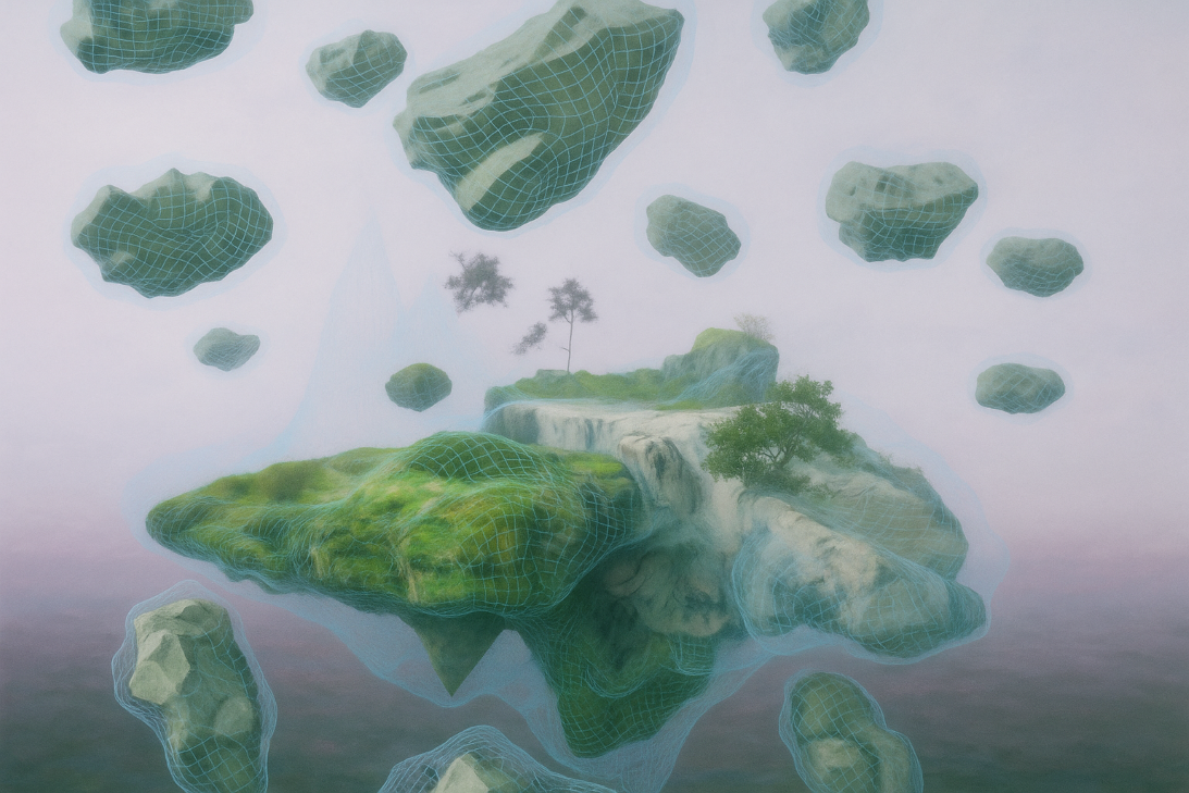 Diseño de isla flotante perteneciente a la instalación de Paisajes Bio-computacionales.