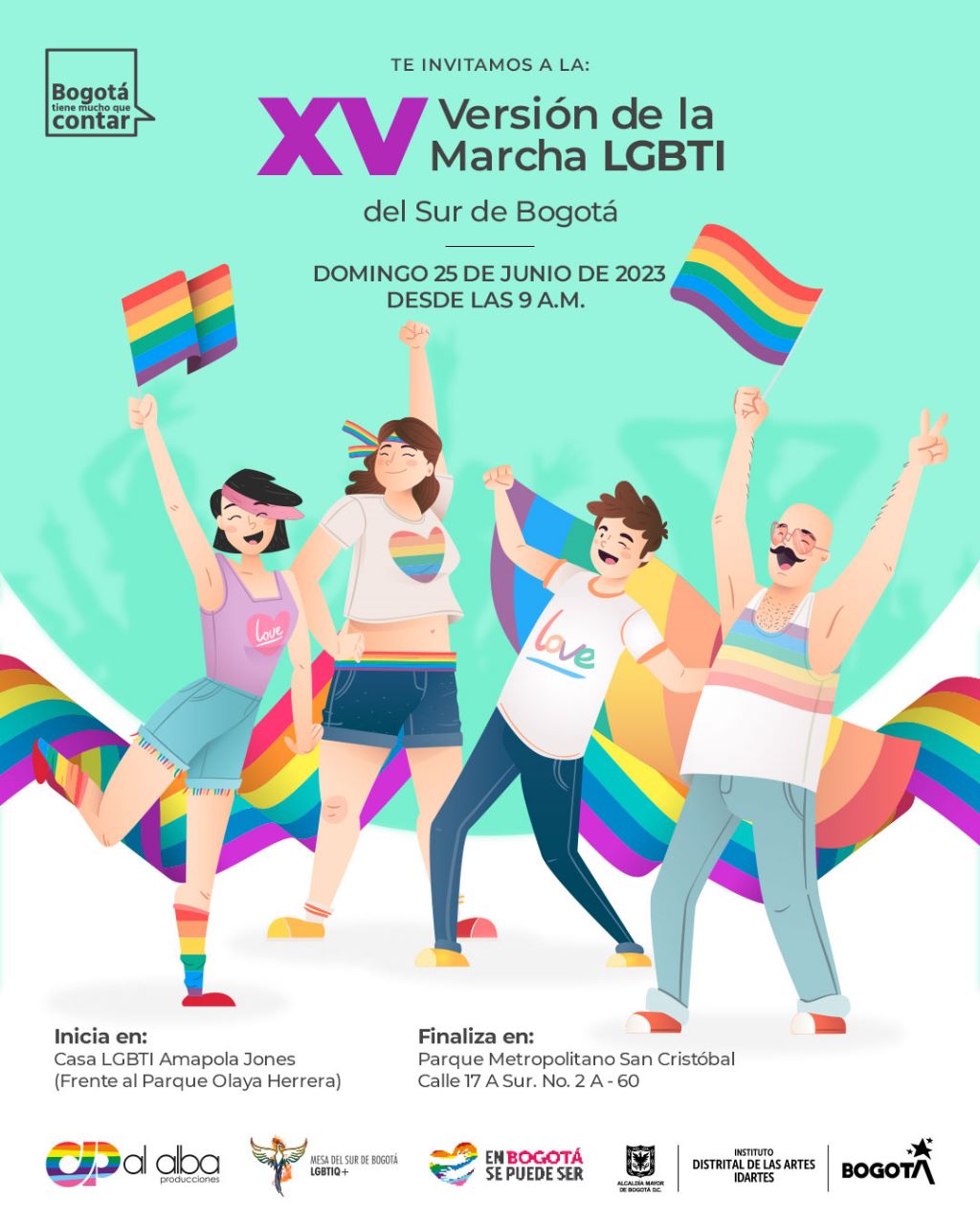 Pieza gráfica marcha del sur de Bogotá