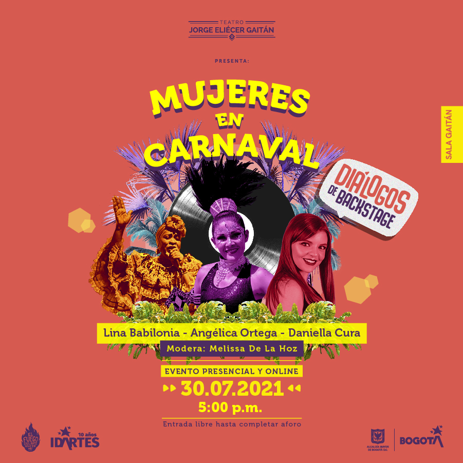 Pieza gráfica Diálogos de Backstage Mujeres en Carnaval