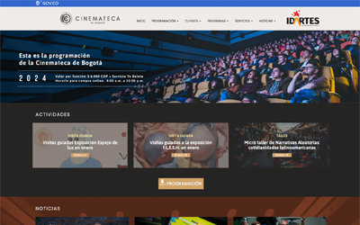 Captura de pantalla Cinematecadebogota.gov.co