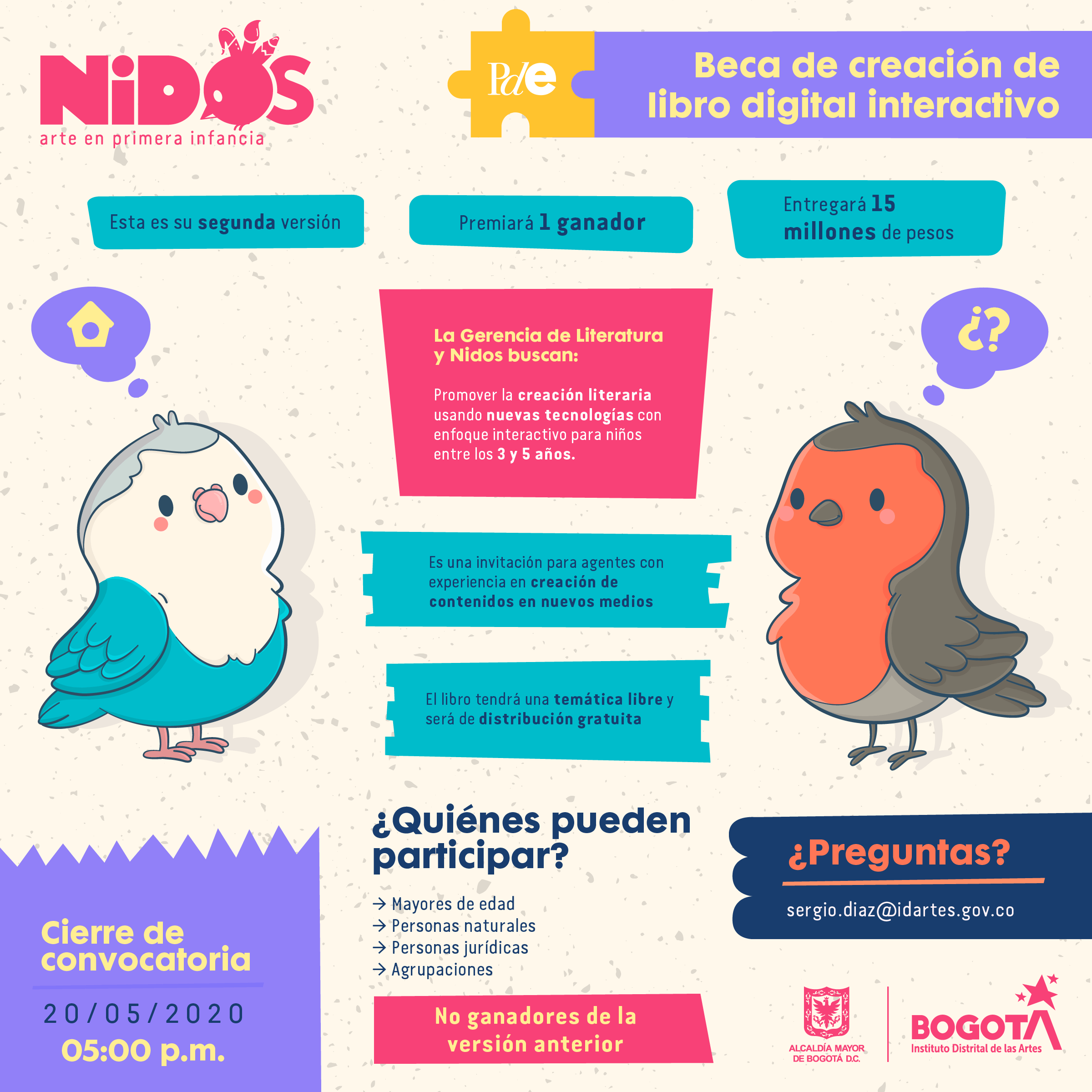Infografía Beca de creación de libro digital para la primera infancia.