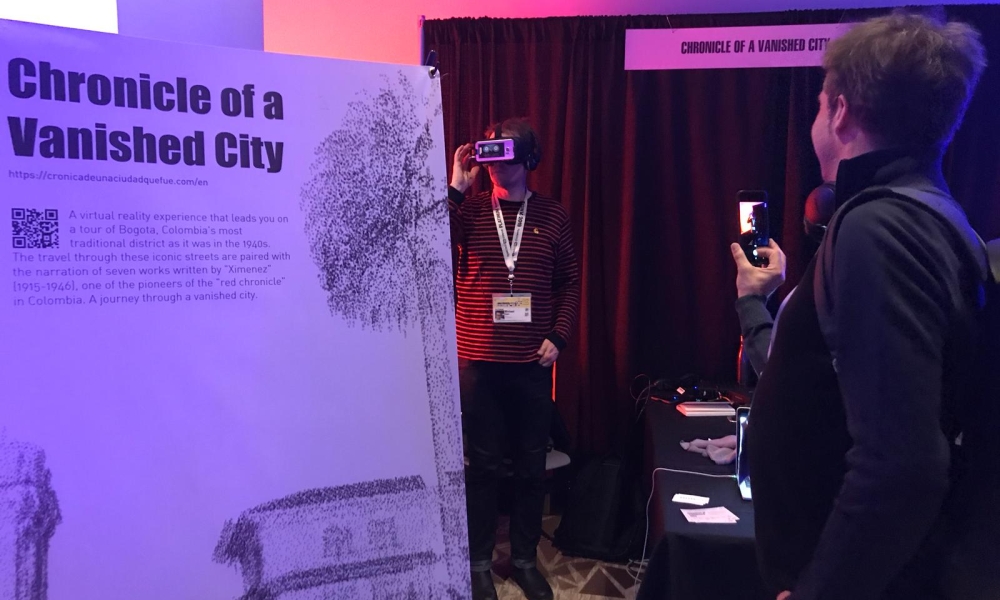 En Festival SXSW virtual cinema, Crónica de una ciudad que fue Personas con gafas de realidad virtual