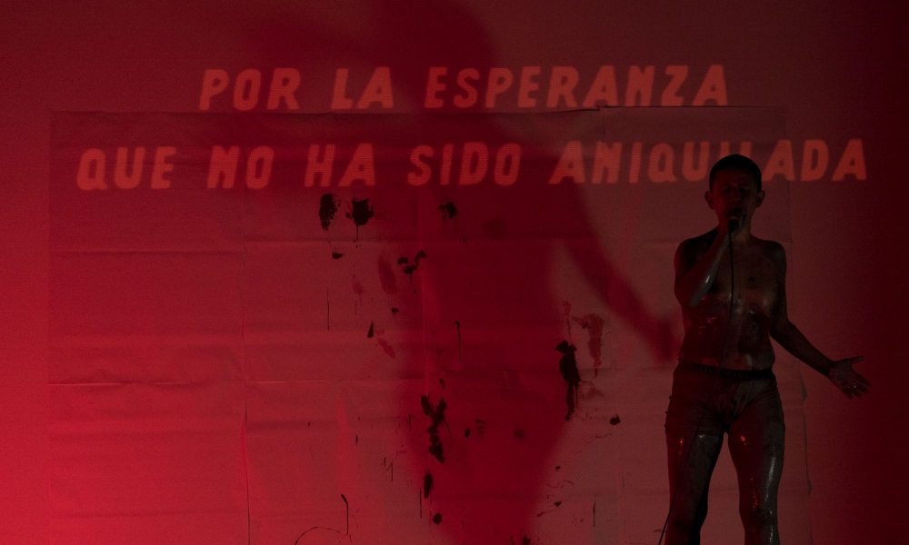 Nadia Granados cerrará su exposición Colombianización, proyecto nominado al XI Premio Luis Caballero, con una acción performática en homenaje a las víctimas del terrorismo de Estado. Performance artista