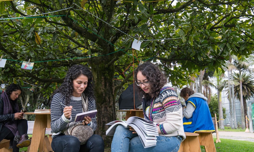 mujeres leyendo bajo los árboles mujeres leyendo bajo los árboles