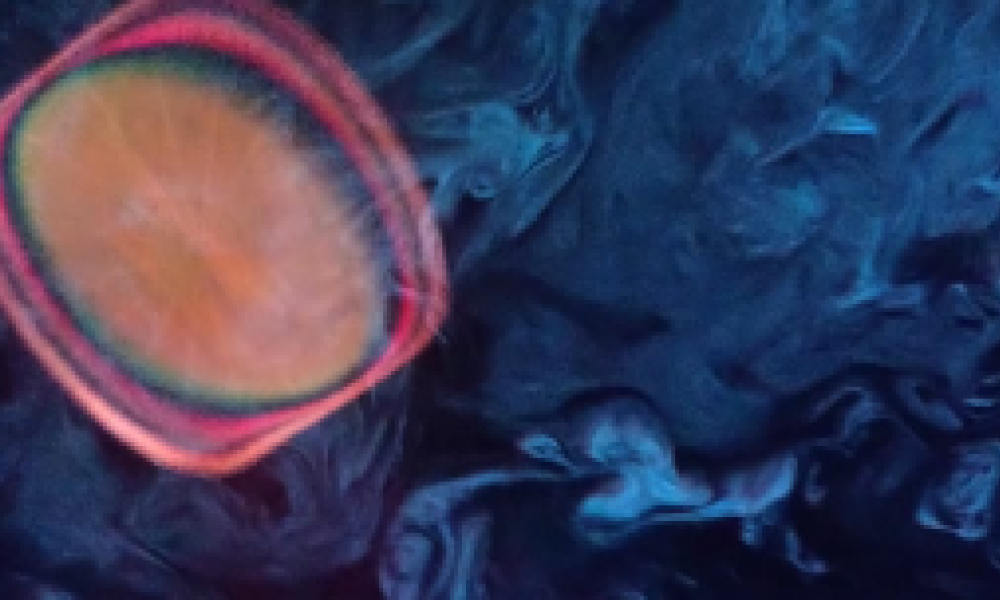 Domo del Planetario de Bogotá Humo y figuras de colores