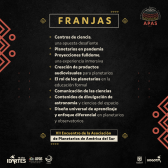 Franjas temáticas del XII Encuentro de Planetarios de América del Sur