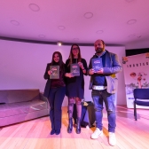 Daniella Cura, Catalina Valencia y Santiago Rivas