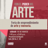 Pieza gráfica de invitación a la feria