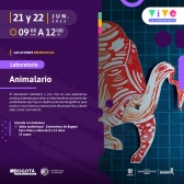 Pieza gráfica - Vacaciones recreativas Cinemateca - Animalario
