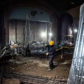 Detalle de los trabajos de restauración en el Teatro San Jorge - julio 0 2022