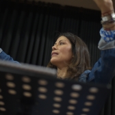 Ensayos de la Big Band Femenina de Bogotá Foto: Juan Santacruz