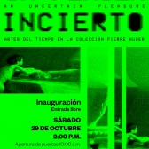 Pieza gráfica con texto - Exposición Un placer incierto