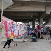 Laboratorios de apropiación y creación de Museo Abierto de Bogotá en la zona bajo puente de la calle 72 con carrera 30