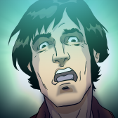 Animación del rostro de un hombre asombrado
