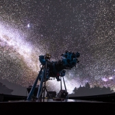 Protector óptico mecánico con proyección de estrellas