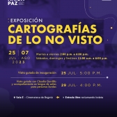 Pieza gráfica con texto - Exposición Cartografías de lo no visto