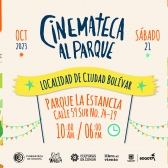 Pieza gráfica con texto Cinemateca al Parque