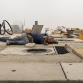 Montaje de "El Hueco", de Santiago Reyes, en la Galería Santa Fe. Foto: Juanita Gozález - Idartes.