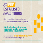 Pieza gráfica para el Banco de Personas Expertas, más de mil millones de pesos para los jurados que calificarán las convocatorias.