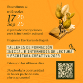 Pieza gráfica de invitación cultural 