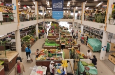 Panorámica de una plaza de mercado