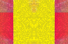 Código de letras con fondo amarillo y rosado