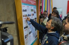 Alcaldesa junto a la secretaria de cultura y el director de Idartes en la visita al parque el Tunal, en la cinemateca el Tunal