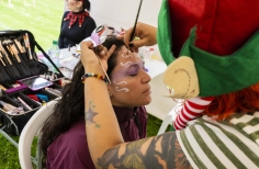 Maquillaje artístico en Cinemateca al parque Puente Aranda.