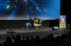 Público disfrutando de las actividades de Tómate la Cinemateca de Bogotá. Presentación de la Liga Super criolla.