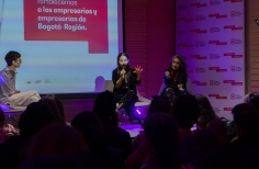 Charla sostenibilidad en el set por parte de la comisión fílmica de Bogotá en el BAM 2023