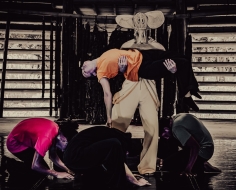 artistas en escena