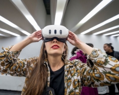 Rebecca Poirrot usando un visor de Realidad aumentada