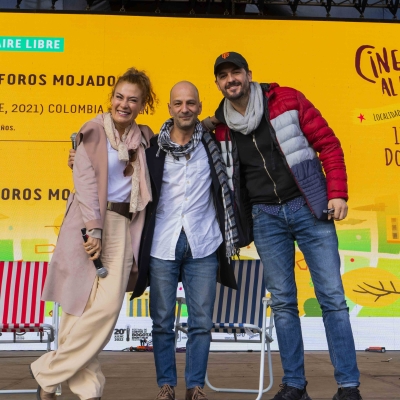 Actores de la película San andresito en Cinemateca al parque Puente Aranda.