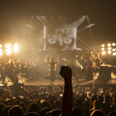 Publico y artista en concierto