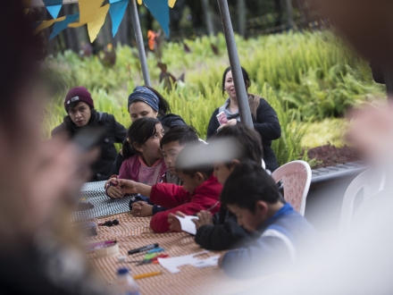 Niños participando en la ruta audiovisual de Cinemateca al Parque